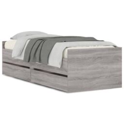 Berkfield Home Bed Frame with Drawers without Mattress Grey Sonoma 100x200 cm - thumbnail 2