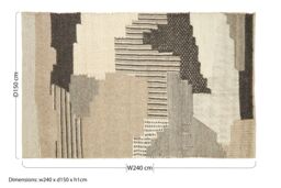 Orsina Large Handcrafted Patchwork Rug, Muted Colour Tribal-Inspired Area Rug, Soft Wool & Cotton Blend Rug - thumbnail 5