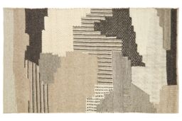Orsina Large Handcrafted Patchwork Rug, Muted Colour Tribal-Inspired Area Rug, Soft Wool & Cotton Blend Rug - thumbnail 1