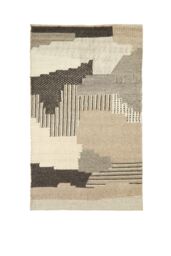 Orsina Large Handcrafted Patchwork Rug, Muted Colour Tribal-Inspired Area Rug, Soft Wool & Cotton Blend Rug - thumbnail 4