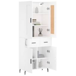 Berkfield Home Highboard White 69.5x34x180 cm Engineered Wood - thumbnail 3