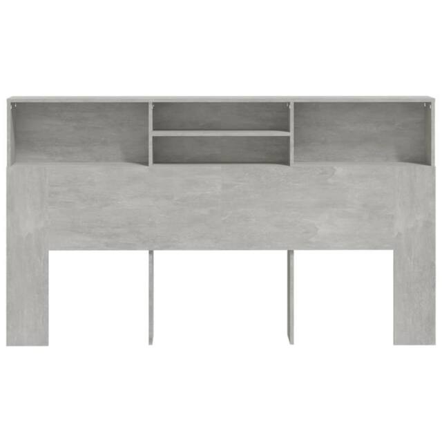 Berkfield Home Headboard Cabinet Concrete Grey 180x19x103.5 cm - image 1