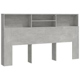Berkfield Home Headboard Cabinet Concrete Grey 180x19x103.5 cm - thumbnail 3
