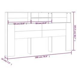 Berkfield Home Headboard Cabinet Concrete Grey 180x19x103.5 cm - thumbnail 6