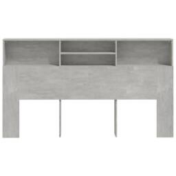 Berkfield Home Headboard Cabinet Concrete Grey 180x19x103.5 cm - thumbnail 1