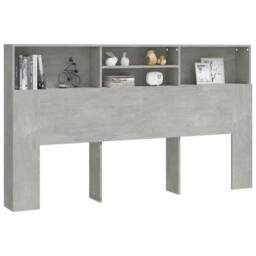 Berkfield Home Headboard Cabinet Concrete Grey 180x19x103.5 cm - thumbnail 5