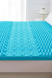 Ezysleep 10cm Cooling 7 Zone Memory Foam Mattress Topper in Blue - Size: Small Double - thumbnail 4