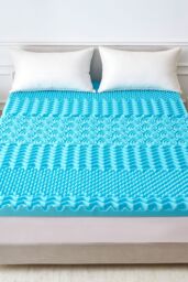 Ezysleep 10cm Cooling 7 Zone Memory Foam Mattress Topper in Blue - Size: Small Double - thumbnail 3