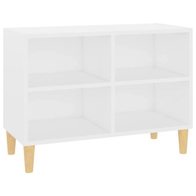 Berkfield Home TV Cabinet with Solid Wood Legs White 69.5x30x50 cm - image 1
