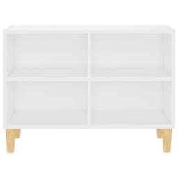 Berkfield Home TV Cabinet with Solid Wood Legs White 69.5x30x50 cm - thumbnail 4