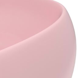 Berkfield Home Luxury Wash Basin Round Matt Pink 40x15 cm Ceramic - thumbnail 5
