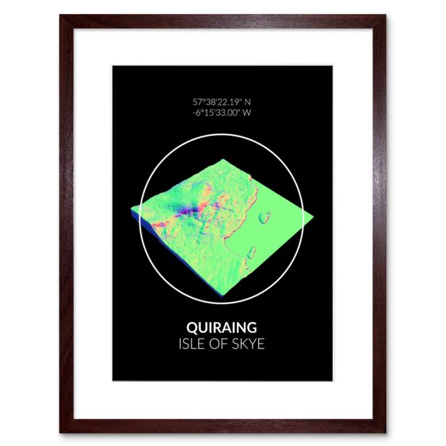 "Artery8 Wall Art Print Quiraing Mountain Topography Isle of Skye Scotland Framed Art in Brown - Size: W7"" x H9""" - image 1