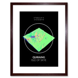 "Artery8 Wall Art Print Quiraing Mountain Topography Isle of Skye Scotland Framed Art in Brown - Size: W7"" x H9""" - thumbnail 1