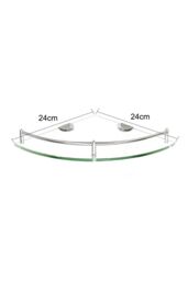 Living and Home Single Layer Bathroom Glass Bathtub Shower Triangle Shelf Storage Rack, Modern Style Glass Bathroom Shelf Storage Rack Glass Corner - thumbnail 6