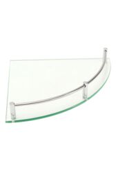Living and Home Single Layer Bathroom Glass Bathtub Shower Triangle Shelf Storage Rack, Modern Style Glass Bathroom Shelf Storage Rack Glass Corner - thumbnail 3