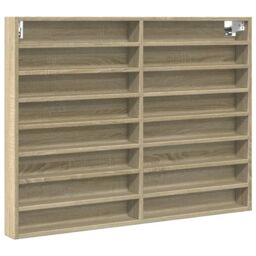 Berkfield Home Vitrine Cabinet Sonoma Oak 100x8.5x75 cm Engineered Wood in Brown - thumbnail 2