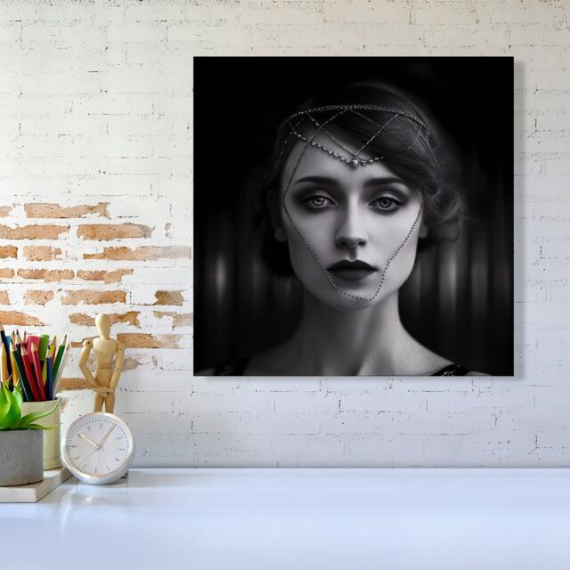 Warren Reed - Designer Edwardian Ballerina Canvas in Black - Size: w10 inch x h10 inch - image 1