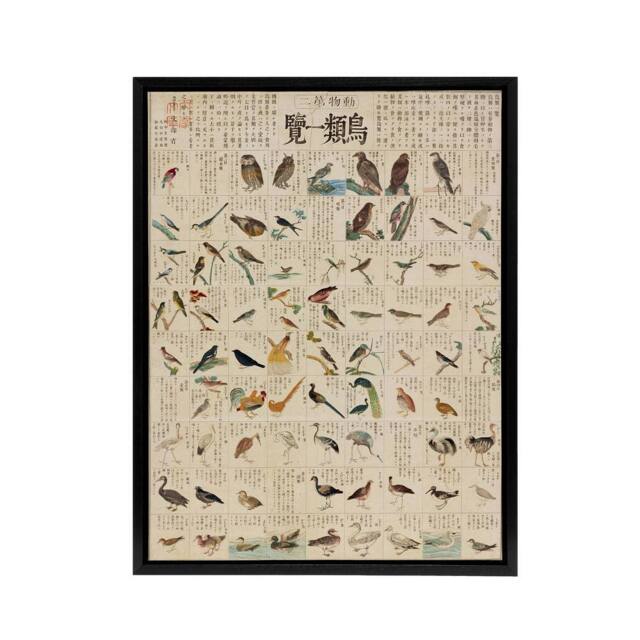 "Artery8 Kato Chikusai Japan Birds Framed Canvas Wall Art Print - Size: W24"" x H32""" - image 1