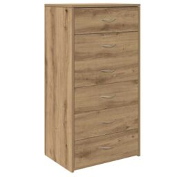 Berkfield Home Sideboard with 6 Drawers Artisan Oak 50x34x96 cm Engineered Wood in Brown - Size: 50 x 34 x 96 cm - thumbnail 2