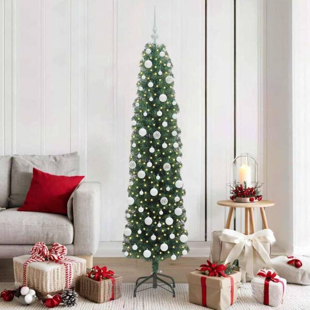 Berkfield Home Artificial Christmas Tree with 300 LEDs with Stand Green 180 cm - image 1
