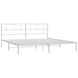 Berkfield Home Metal Bed Frame with Headboard White 180x200 cm Super King - thumbnail 5