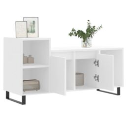 Berkfield Home TV Cabinet White 100x35x55 cm Engineered Wood - Size: 100 x 35 x 55 cm - thumbnail 4