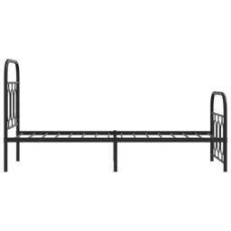 Berkfield Home Metal Bed Frame without Mattress with Footboard Black 75x190cm - Size: 75x190 cm - thumbnail 5