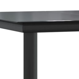 Berkfield Home Garden Dining Table Black 200x100x74cm Steel & Tempered Glass - Size: 200 x 100 x 74 cm - thumbnail 6