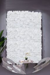 Living and Home 40x60cm Simulation Decorative Background Wall Encrypted Hydrangea in White - Size: 40x60 cm - thumbnail 1