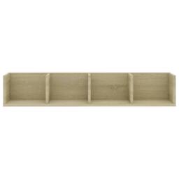 Berkfield Home CD Wall Shelf Sonoma Oak 100x18x18 cm Engineered Wood in Beige - Size: 100 x 18 x 18 cm - thumbnail 4