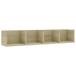 Berkfield Home CD Wall Shelf Sonoma Oak 100x18x18 cm Engineered Wood in Beige - Size: 100 x 18 x 18 cm