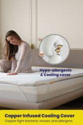 Brightr Sleep Aurora 2 in 1 Medium/Firm Mattress Topper in White - Size: Small Double - thumbnail 2