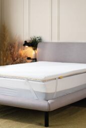 Brightr Sleep Aurora 2 in 1 Medium/Firm Mattress Topper in White - Size: Small Double
