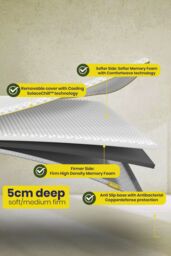 Brightr Sleep Aurora 2 in 1 Medium/Firm Mattress Topper in White - Size: Small Double - thumbnail 9