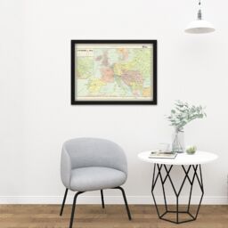 "Artery8 Wall Art Print Peltier 1914 Political Map Europe French Language Large Framed Wall Décor Art in White - Size: W18"" x H24""" - thumbnail 2