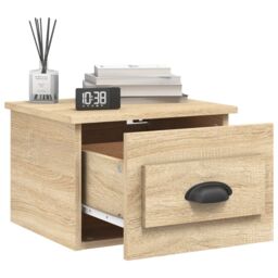 Berkfield Home Wall-mounted Bedside Cabinets 2 pcs Sonoma Oak 41.5x36x28cm in Brown - Size: 41.5x36x28 cm - thumbnail 4