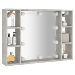 Berkfield Home Mirror Cabinet with LED Concrete Grey 76x15x55 cm - Size: 76 x 15 x 55 cm - thumbnail 6