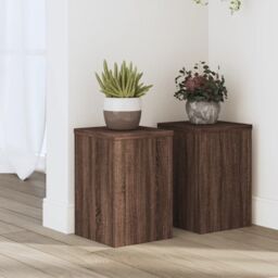 Berkfield Home Plant Stands 2 pcs Brown Oak 20x20x30 cm Engineered Wood - Size: 20 x 20 x 30 cm