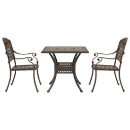 Berkfield Home 3 Piece Garden Bistro Set Bronze Cast Aluminium - thumbnail 6