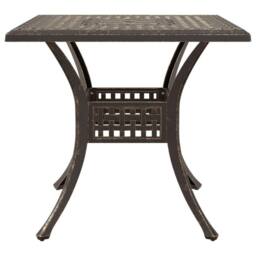 Berkfield Home 3 Piece Garden Bistro Set Bronze Cast Aluminium - thumbnail 8