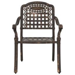 Berkfield Home 3 Piece Garden Bistro Set Bronze Cast Aluminium - thumbnail 7