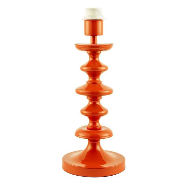 Happy Homewares Modern Gloss Metal Table Lamp Base with Round Step Design in Orange - image 1