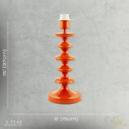 Happy Homewares Modern Gloss Metal Table Lamp Base with Round Step Design in Orange - thumbnail 7
