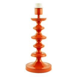 Happy Homewares Modern Gloss Metal Table Lamp Base with Round Step Design in Orange - thumbnail 1