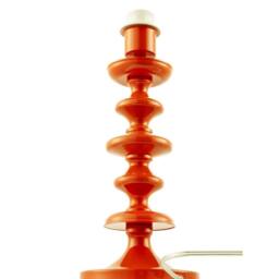 Happy Homewares Modern Gloss Metal Table Lamp Base with Round Step Design in Orange - thumbnail 3