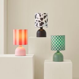 ValueLights Mileys Green Checkerboard Drum Lamp Shade Moss Green Table Lamp with LED Bulb - thumbnail 7