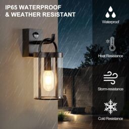 Harper Living Black Retro Industrial Outdoor Wall Lights Weatherproof with PIR sensor - thumbnail 2