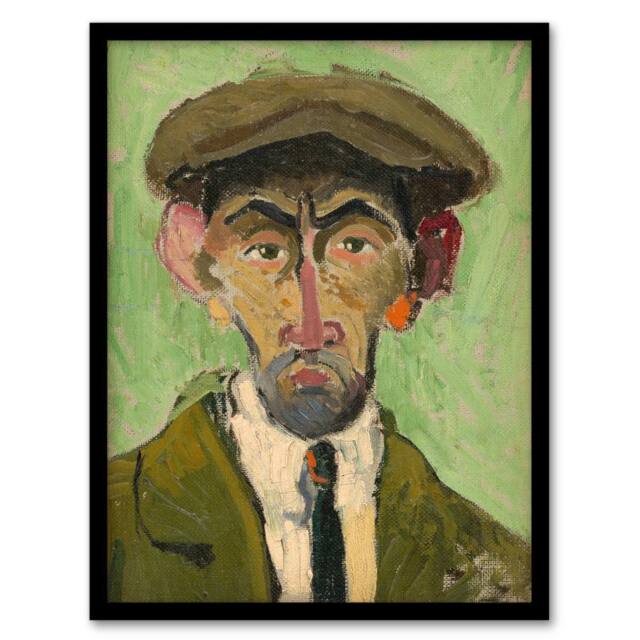 Artery8 Self Portrait in Green Arnold Weisz Kubincan Framed Wall Art Print - Size: A3 - image 1