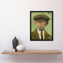 Artery8 Self Portrait in Green Arnold Weisz Kubincan Framed Wall Art Print - Size: A3 - thumbnail 2