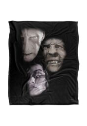 Harry Potter Villian Heads Officially Licensed Silky Touch Super Soft Throw Blanket 152x127 cm in White - thumbnail 1